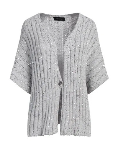 Fabiana Filippi Woman Cardigan Grey Size 12 Cotton