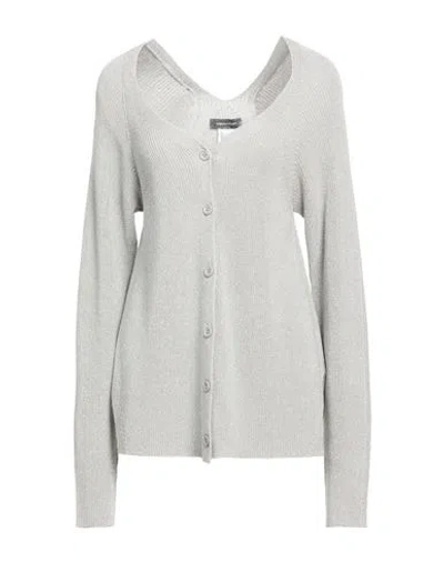 Fabiana Filippi Woman Cardigan Grey Size 14 Cotton, Viscose, Polyester In Gray