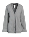 Fabiana Filippi Woman Cardigan Grey Size 4 Cotton, Merino Wool, Silk, Cashmere In Grey