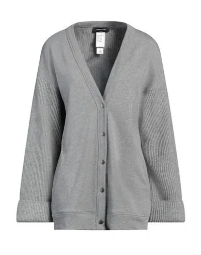 Fabiana Filippi Woman Cardigan Grey Size 4 Cotton, Merino Wool, Silk, Cashmere