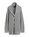 Fabiana Filippi Woman Cardigan Grey Size 6 Virgin Wool, Viscose, Silk, Cashmere, Polyester In Gray