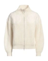 Fabiana Filippi Woman Cardigan Ivory Size 8 Cashmere, Virgin Wool In White