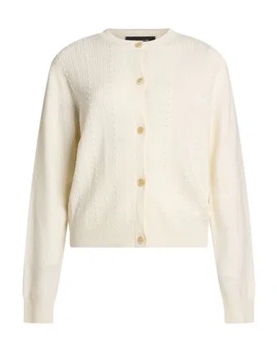 Fabiana Filippi Woman Cardigan Ivory Size 4 Virgin Wool, Silk, Cashmere In Neutral