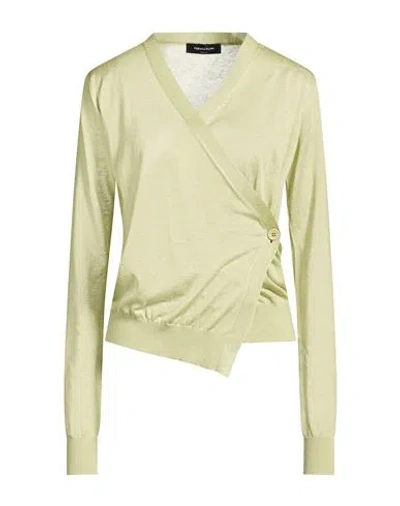 Fabiana Filippi Woman Cardigan Light Green Size 10 Linen, Silk, Polyamide, Elastane