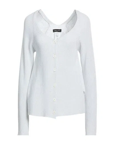 Fabiana Filippi Woman Cardigan Light Grey Size 4 Cotton, Viscose, Polyester In White