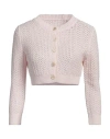 Fabiana Filippi Woman Cardigan Light Pink Size 4 Cotton, Linen, Nylon, Polyester In Pink