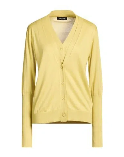 Fabiana Filippi Woman Cardigan Lime Green Size 8 Silk, Cotton In Yellow