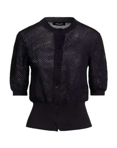Fabiana Filippi Woman Cardigan Midnight Blue Size 10 Cotton, Brass In White