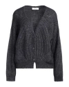 Fabiana Filippi Woman Cardigan Midnight Blue Size 12 Alpaca Wool, Cotton