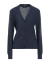 Fabiana Filippi Woman Cardigan Midnight Blue Size 8 Merino Wool, Silk, Cashmere, Alpaca Wool, Polyes In Blue