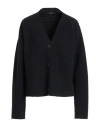 Fabiana Filippi Woman Cardigan Midnight Blue Size 8 Virgin Wool In Black