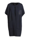 Fabiana Filippi Woman Cardigan Midnight Blue Size 8 Virgin Wool, Leather In Blue