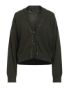 Fabiana Filippi Woman Cardigan Military Green Size 8 Virgin Wool, Silk, Cashmere In Green
