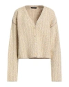 Fabiana Filippi Woman Cardigan Pastel Yellow Size 10 Synthetic Fibers, Bamboo Fiber, Metallic Fiber, In Neutral