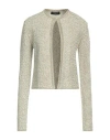 Fabiana Filippi Woman Cardigan Sage Green Size 6 Cotton, Viscose, Metallic Fiber