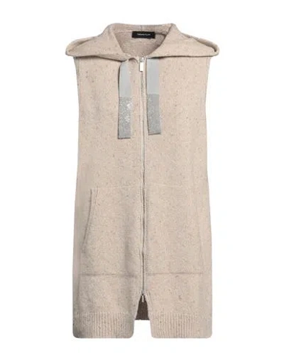 Fabiana Filippi Woman Cardigan Sand Size 6 Cashmere, Polyamide, Polyester In Beige