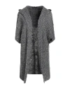 Fabiana Filippi Woman Cardigan Slate Blue Size 10 Linen, Cotton, Mohair Wool, Synthetic Fibers, Meta In Blue