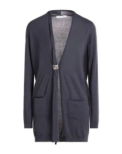 Fabiana Filippi Woman Cardigan Slate Blue Size 8 Cotton