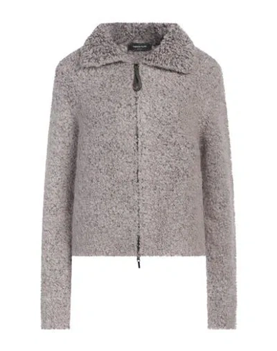 Fabiana Filippi Woman Cardigan Taupe Size 6 Alpaca Wool, Virgin Wool, Polyamide, Silk, Cashmere In Grey