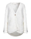 Fabiana Filippi Woman Cardigan White Size 10 Polyester, Cotton, Polyamide