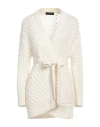 Fabiana Filippi Cannes Knit Stitchies Cardigan With Belt In White
