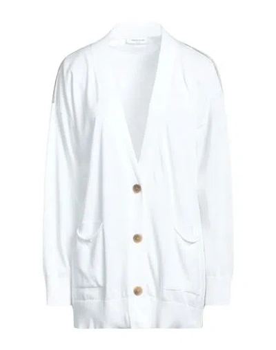 Fabiana Filippi Woman Cardigan White Size 6 Cotton, Ecobrass