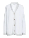 Fabiana Filippi Woman Cardigan White Size 6 Cotton, Viscose, Polyester