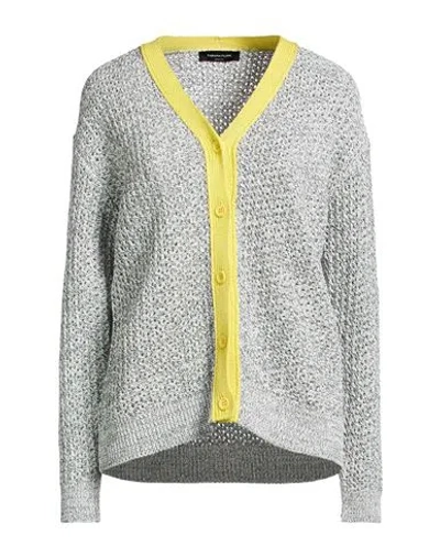 Fabiana Filippi Woman Cardigan White Size 8 Cotton In Gray