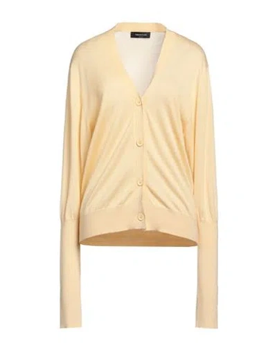 Fabiana Filippi Woman Cardigan Yellow Size 8 Cashmere, Silk