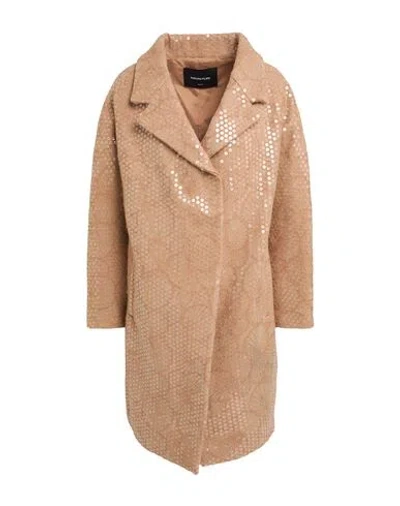 Fabiana Filippi Woman Coat Beige Size 4 Virgin Wool, Polyamide, Polyester, Mohair Wool, Acrylic