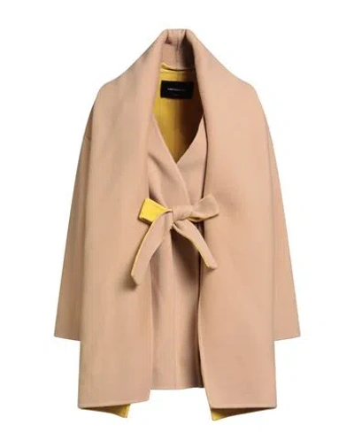Fabiana Filippi Woman Coat Camel Size 8 Virgin Wool, Cashmere In Sand