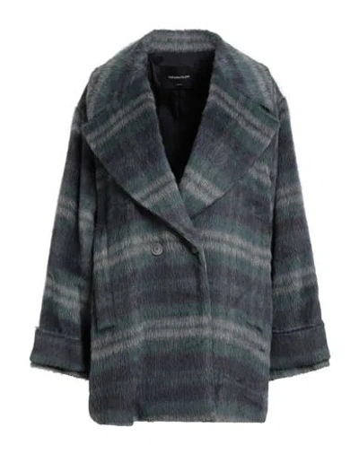 Fabiana Filippi Woman Coat Deep Teal Size 6 Alpaca Wool In Green