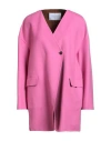 Fabiana Filippi Woman Coat Fuchsia Size 4 Virgin Wool, Silk, Polyamide In Pink
