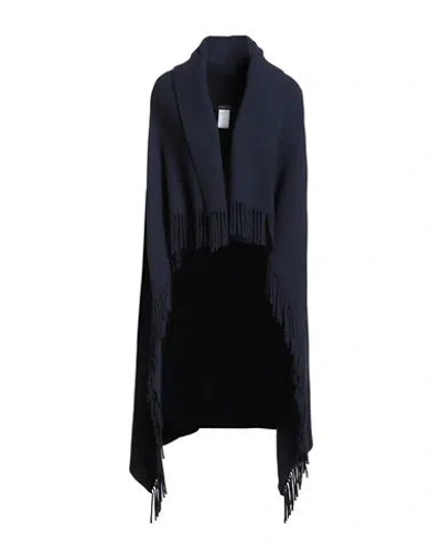 Fabiana Filippi Woman Coat Navy Size Onesize Alpaca Wool, Polyamide In Blue