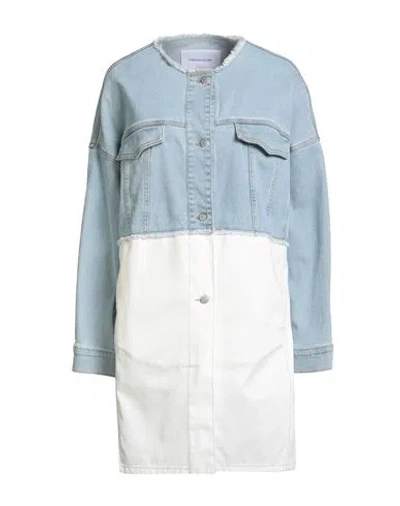 Fabiana Filippi Woman Denim Outerwear Blue Size 8 Cotton, Elastane