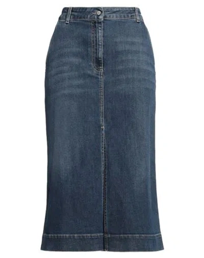 Fabiana Filippi Woman Denim Skirt Blue Size 10 Cotton, Elastane