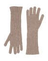 Fabiana Filippi Woman Gloves Beige Size Onesize Cashmere In Sand