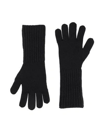 Fabiana Filippi Woman Gloves Black Size Onesize Virgin Wool, Silk, Cashmere