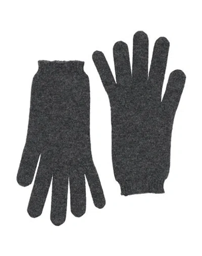 Fabiana Filippi Woman Gloves Charcoal Size Onesize Virgin Wool, Silk, Cashmere In Gray