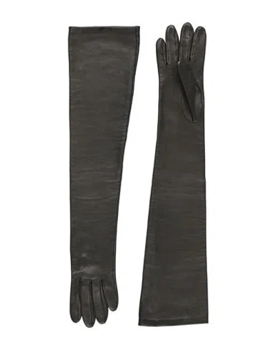 Fabiana Filippi Woman Gloves Dark Green Size Onesize Leather In Gold