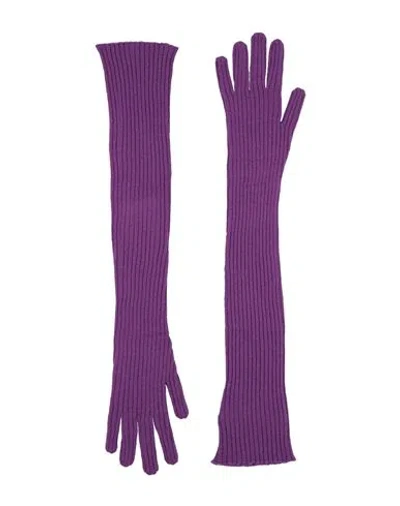 Fabiana Filippi Woman Gloves Purple Size Onesize Cashmere