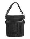 Fabiana Filippi Woman Handbag Black Size - Leather, Cotton, Polyamide, Ecobrass In Black
