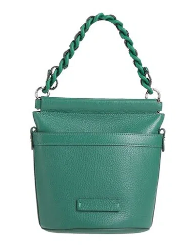 Fabiana Filippi Woman Handbag Green Size - Leather, Cotton, Polyamide, Ecobrass