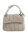 Fabiana Filippi Woman Handbag Grey Size - Leather, Cotton, Polyamide, Ecobrass In Gray