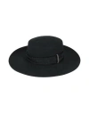 Fabiana Filippi Woman Hat Black Size M Wool, Cotton, Polyester, Ecobrass In Black