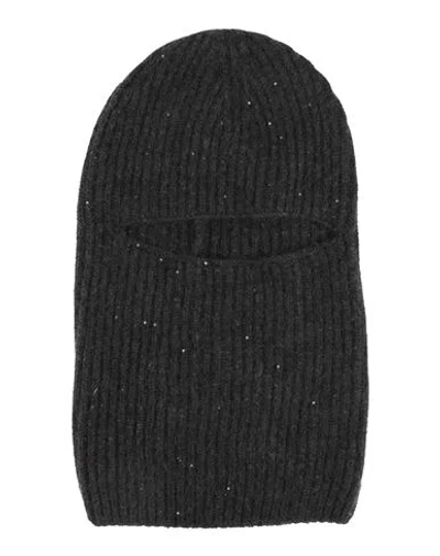 Fabiana Filippi Woman Hat Charcoal Size Onesize Virgin Wool, Silk, Cashmere, Alpaca Wool, Polyester In Grey