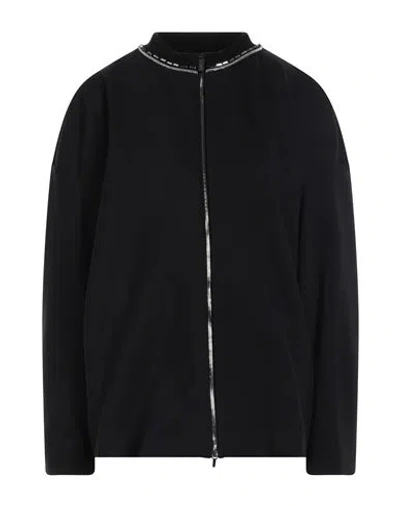 Fabiana Filippi Woman Jacket Black Size 6 Polyamide, Elastane, Virgin Wool, Silk, Cashmere