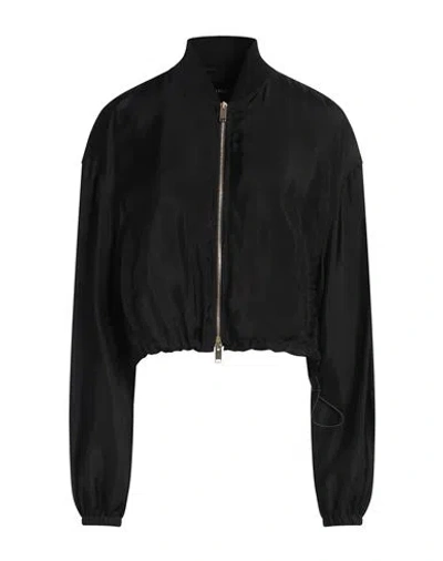 FABIANA FILIPPI FABIANA FILIPPI WOMAN JACKET BLACK SIZE 4 VISCOSE, CUPRO, VIRGIN WOOL