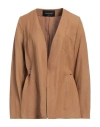 Fabiana Filippi Woman Jacket Brown Size 8 Viscose, Linen