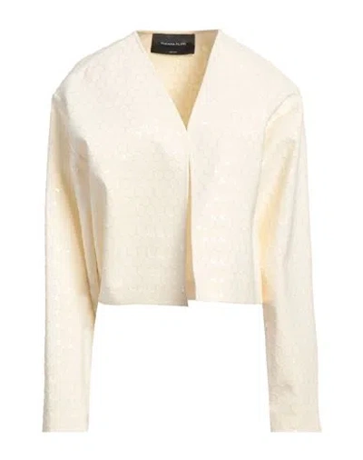 Fabiana Filippi Woman Jacket Ivory Size 4 Cotton, Elastane In White